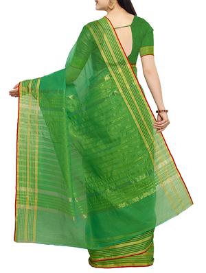 Delicate golden border saree with blouse - 15414374 - Standard Image - 2