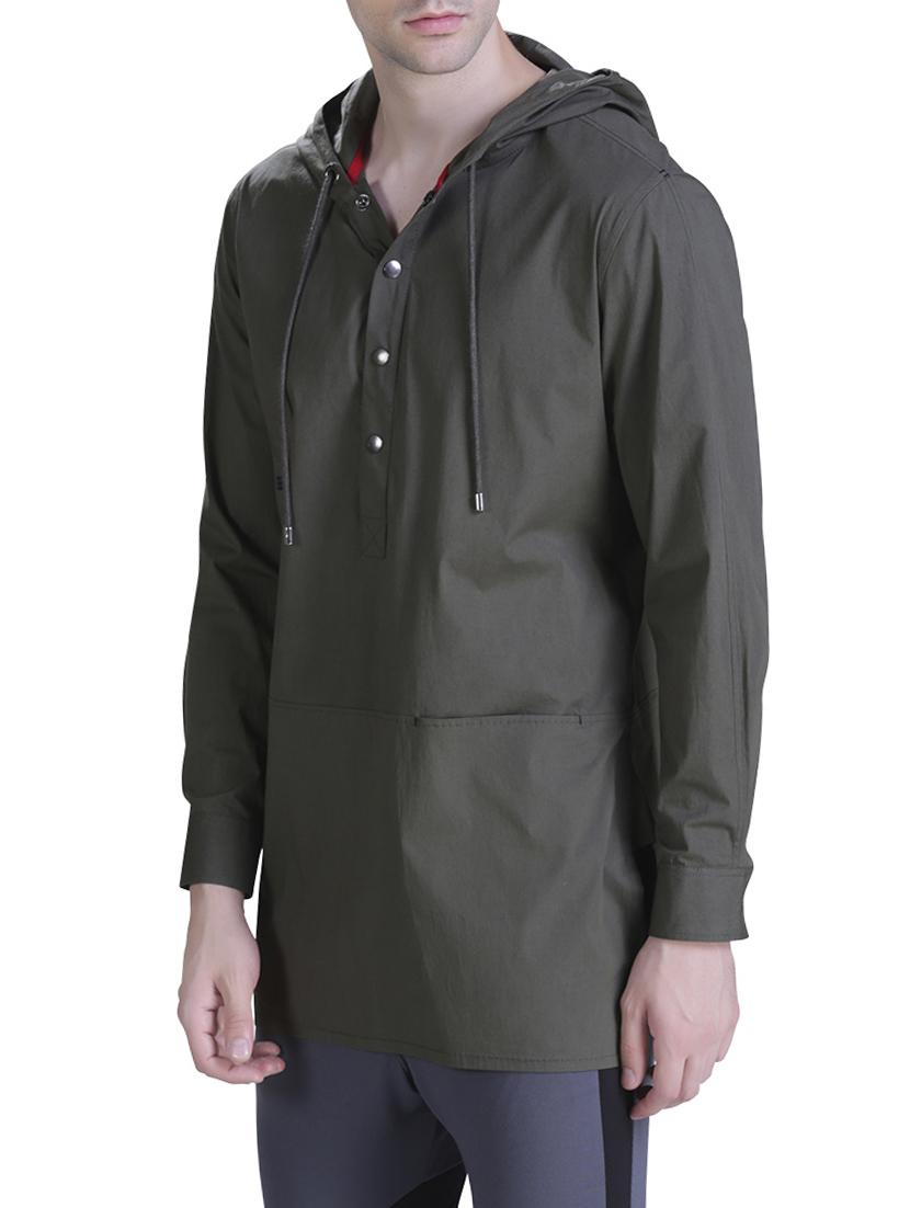 green cotton short kurta - 15414588 - Zoom Image - 2