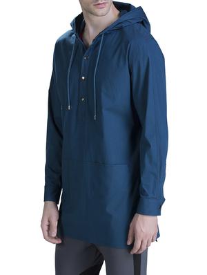 blue cotton short kurta - 15414590 - Standard Image - 2