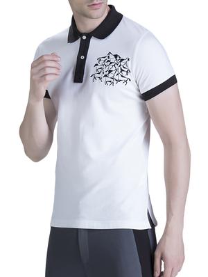white cotton polo t-shirt - 15414604 - Standard Image - 2