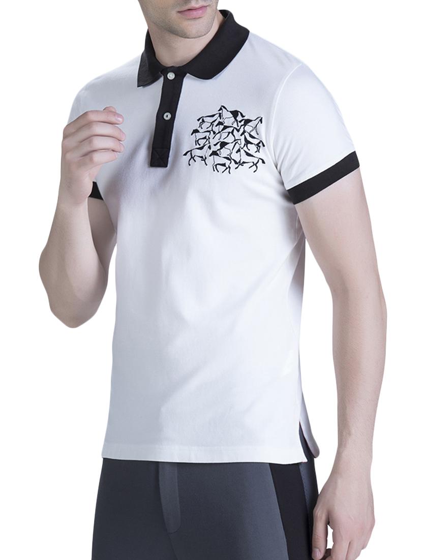 white cotton polo t-shirt - 15414604 - Zoom Image - 2