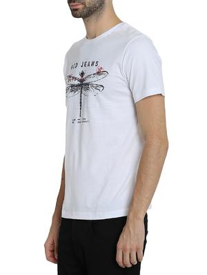 white cotton chest print t-shirt - 15414700 - Standard Image - 2