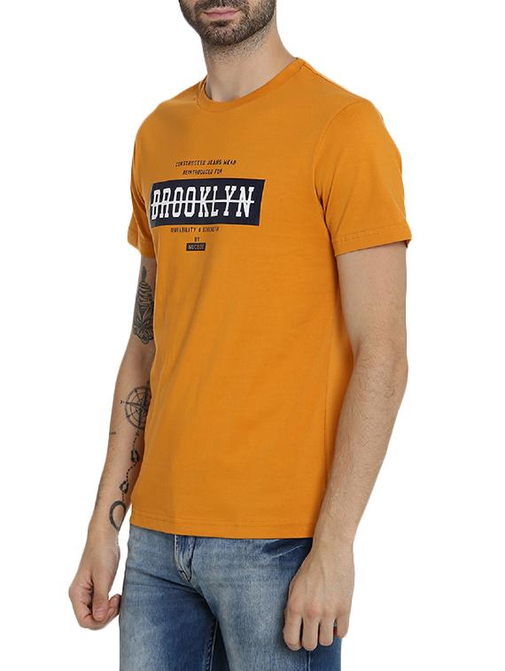 orange cotton chest print t-shirt - 15414707 - Zoom Image - 2