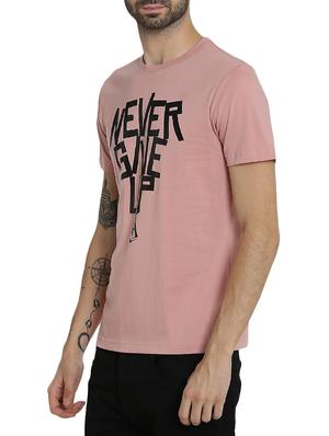 pink cotton chest print t-shirt - 15414709 - Standard Image - 2