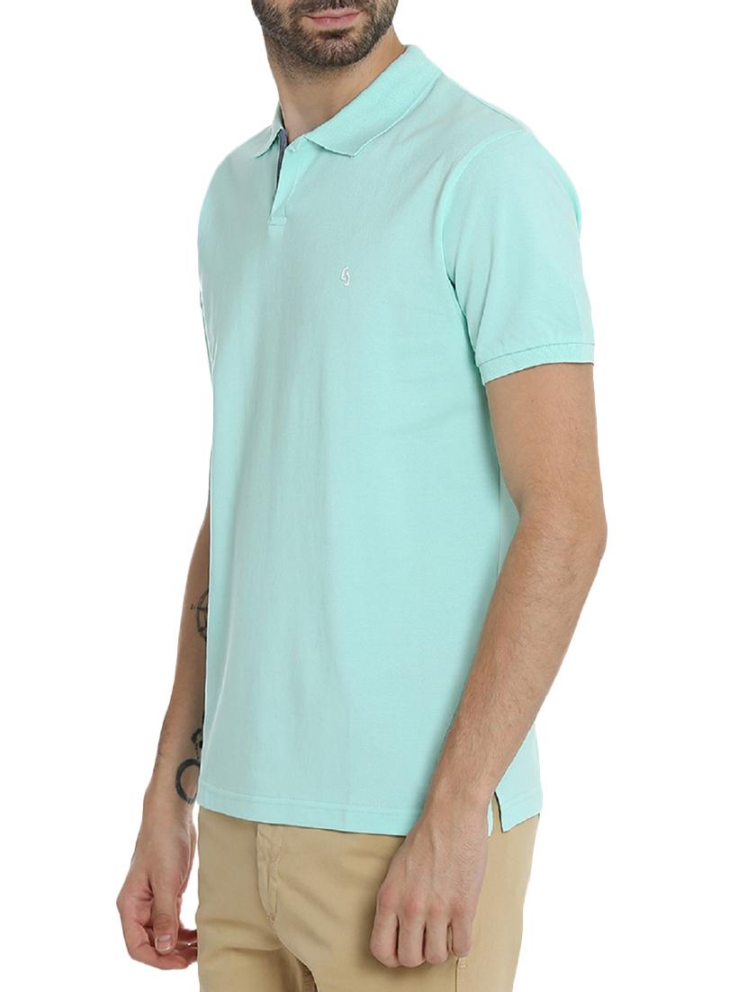 light blue cotton polo t-shirt - 15414719 - Zoom Image - 2