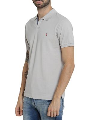 grey cotton polo t-shirt - 15414720 - Standard Image - 2