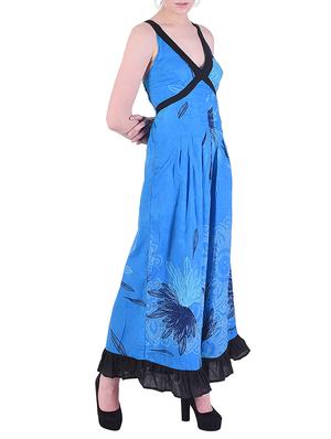 plunge neck a-line maxi dress - 15414751 - Standard Image - 2