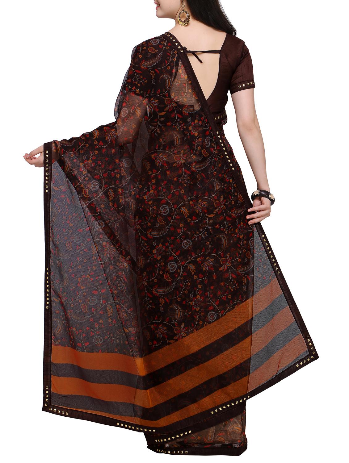 Ditsy floral printed saree with blouse - 15414827 - Zoom Image - 2