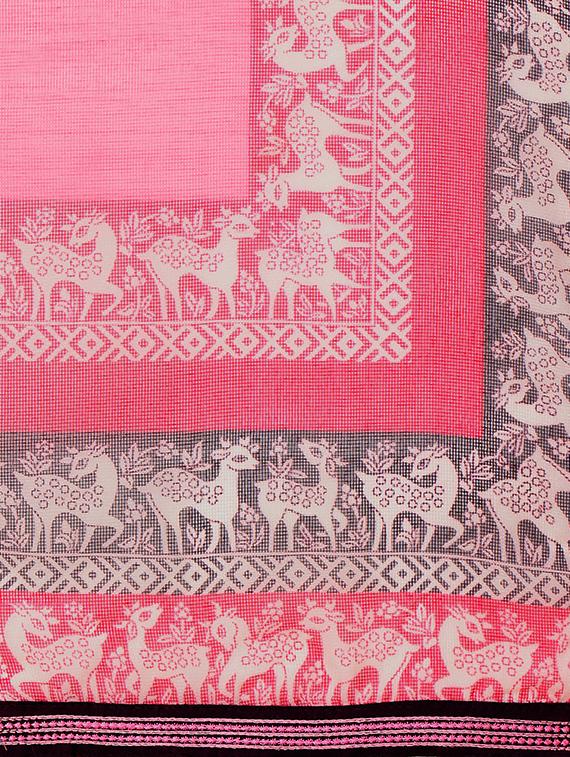 Conversational bordered saree with blouse - 15414829 - Zoom Image - 2