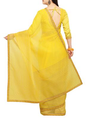 striped bordered saree with blouse - 15414836 - Standard Image - 2