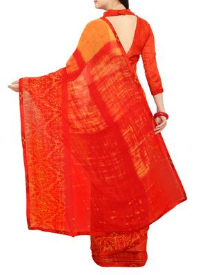 Abstract printed saree with blouse - 15414840 - Standard Image - 2