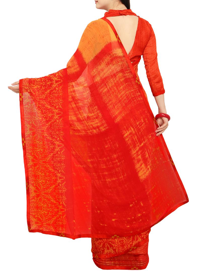 Abstract printed saree with blouse - 15414840 - Zoom Image - 2