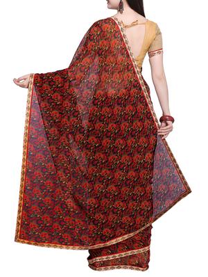 paisley printed saree with blouse - 15414945 - Standard Image - 2