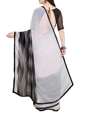 Geometrical printed saree with blouse - 15414950 - Standard Image - 2