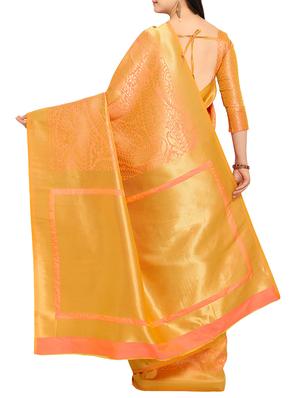 delicate golden zari banarasi saree with blouse - 15414971 - Standard Image - 2