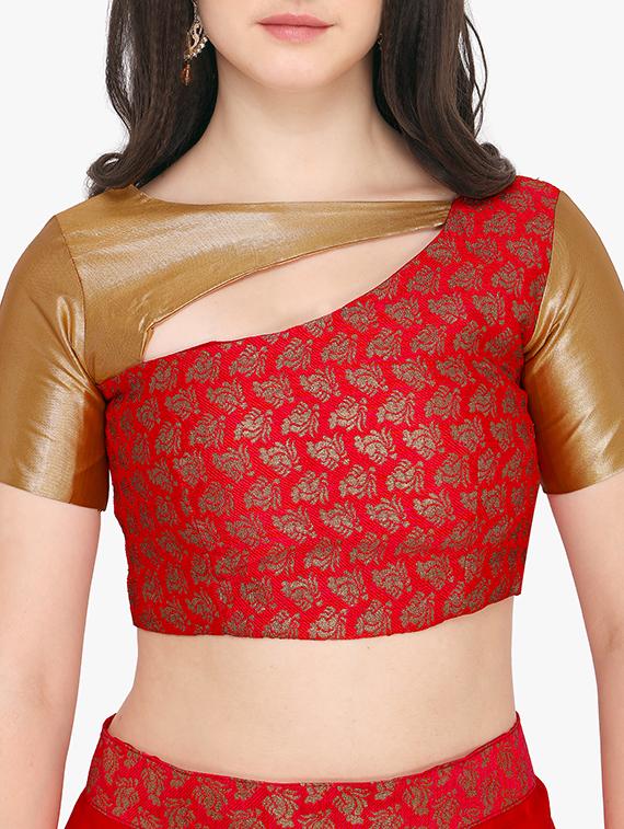 Floral embroidered saree with blouse - 15414981 - Zoom Image - 2