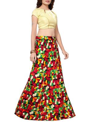 Printed flared lehenga - 15414995 - Standard Image - 2
