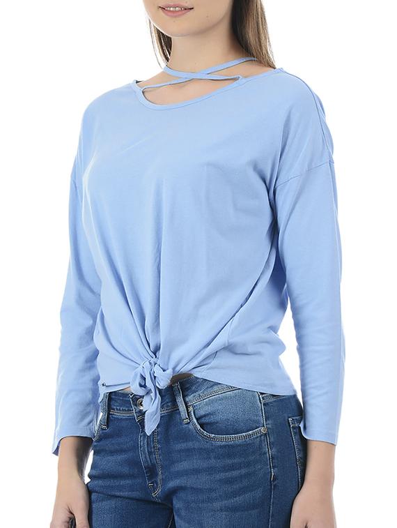 x line neck front tie knot top - 15415274 - Zoom Image - 2