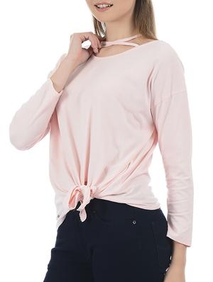 x line neck front tie knot top - 15415276 - Standard Image - 2