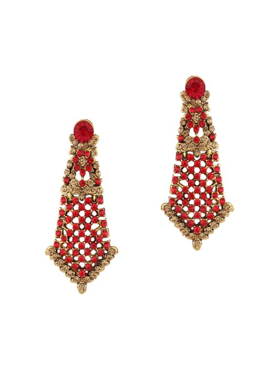Necklace, earrings & maangteeka set - 15415397 - Zoom Image - 2