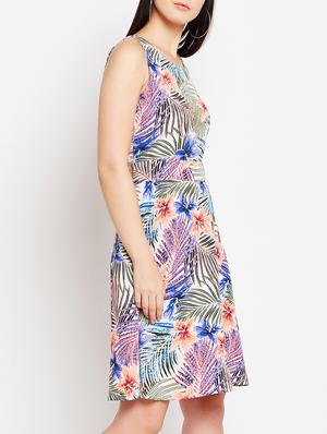tropical print sleeveless dress - 15415739 - Standard Image - 2
