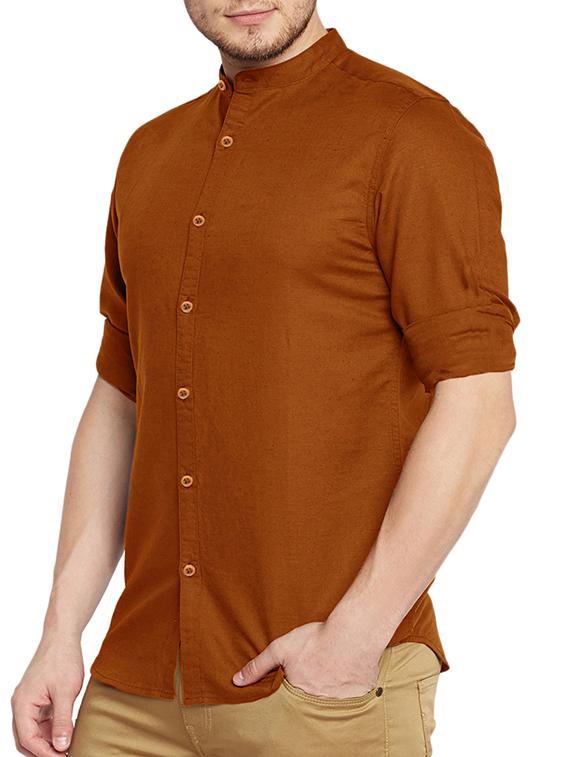 brown cotton casual shirt - 15415882 - Zoom Image - 2