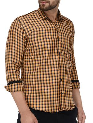 yellow cotton casual shirt - 15415883 - Standard Image - 2