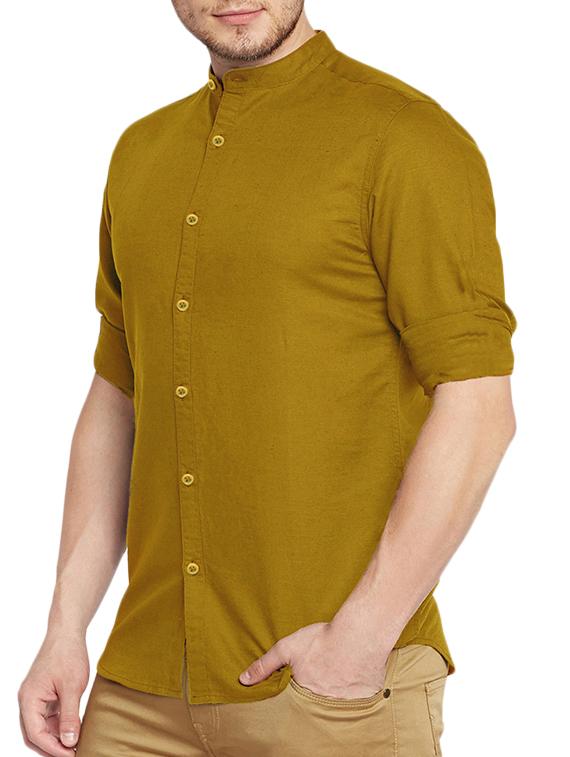 yellow cotton casual shirt - 15415894 - Zoom Image - 2