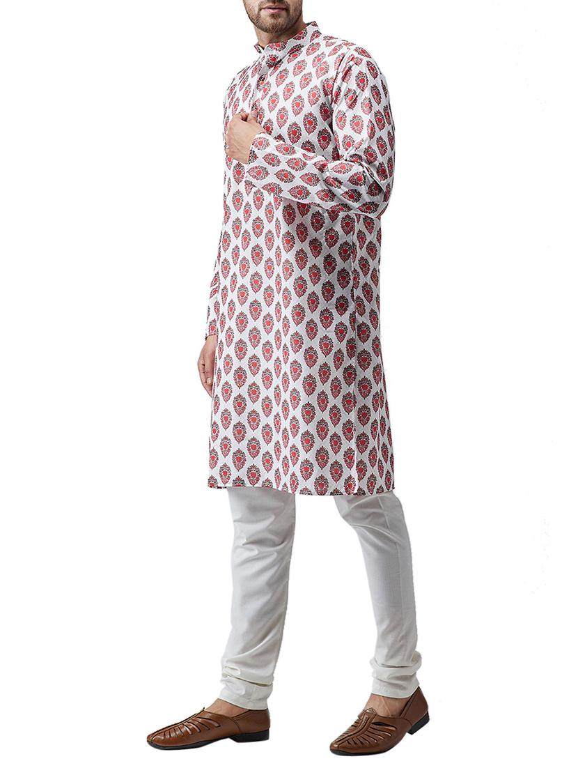 multi-coloured cotton kurta pyjama set - 15415976 - Zoom Image - 2