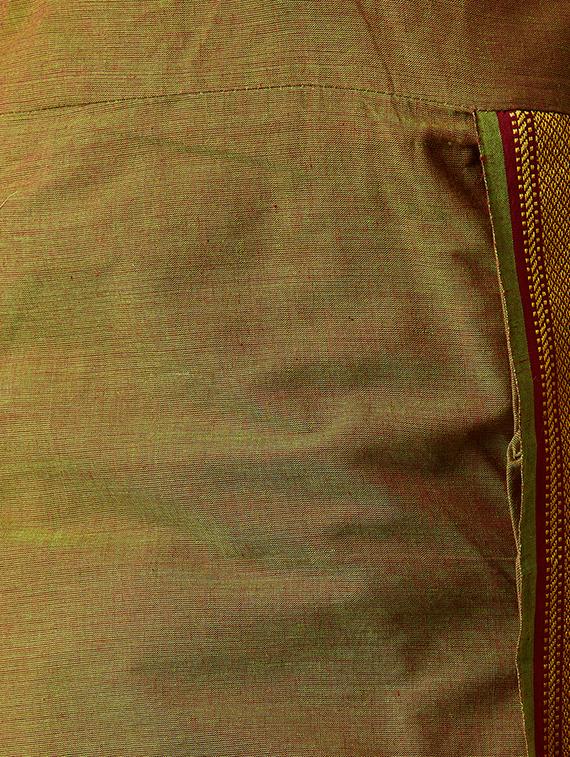 black and green cotton dhoti kurta set - 15416019 - Zoom Image - 5