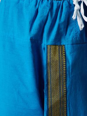 black and blue cotton dhoti kurta set - 15416020 - Standard Image - 5