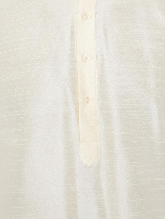 pink and off white silk blend kurta pyjama set - 15416081 - Zoom Image - 5