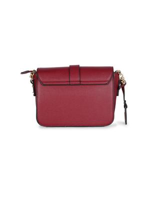 maroon leatherette (pu) regular sling bag - 15416111 - Standard Image - 2
