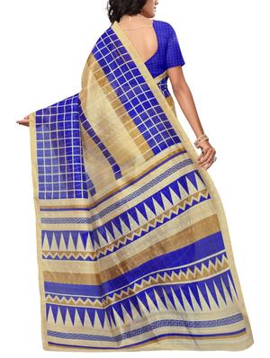 Checkered Bhagalpuri Saree with blouse - 15416453 - Standard Image - 2