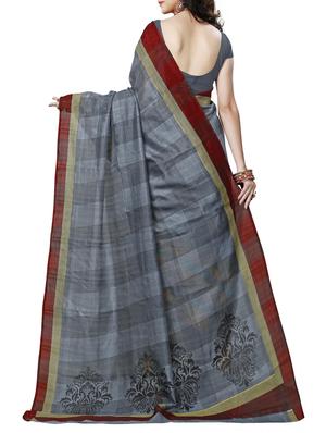 Checkered Bhagalpuri Saree with blouse - 15416456 - Standard Image - 2
