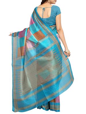 Geometrical Bhagalpuri Saree with blouse - 15416457 - Standard Image - 2