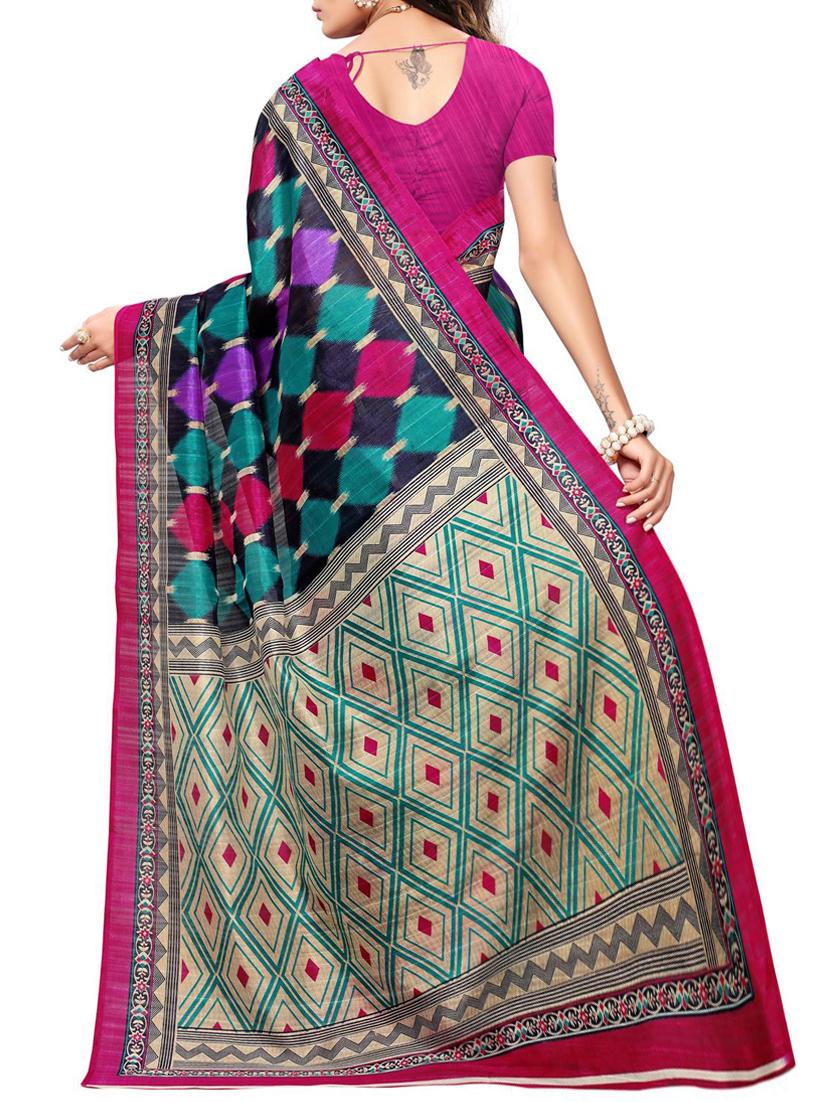 Geometrical Bhagalpuri Saree with blouse - 15416464 - Zoom Image - 2