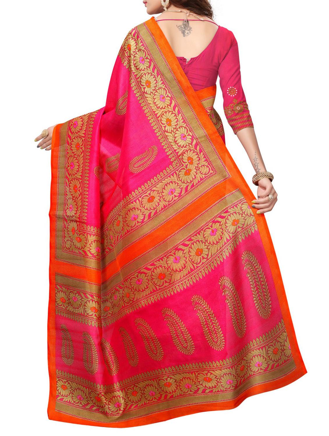 Paisley bhagalpuri saree with blouse - 15416477 - Zoom Image - 2