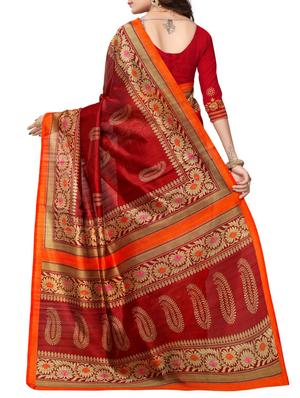 Paisley bhagalpuri saree with blouse - 15416480 - Standard Image - 2