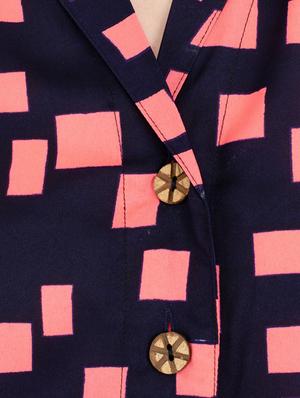 Geometric print button down shirt dress - 15416624 - Standard Image - 5