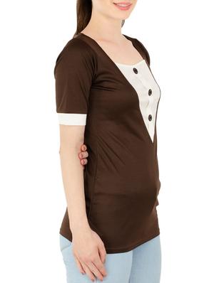 button detail panel detail neckline top - 15416629 - Standard Image - 2