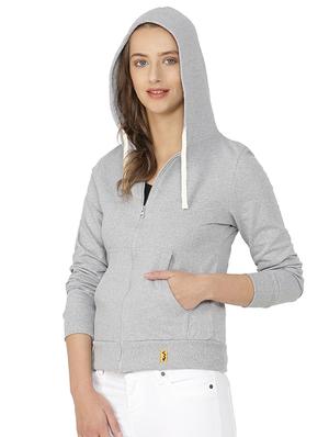solid hooded zip up sweatshirt - 15416635 - Standard Image - 2