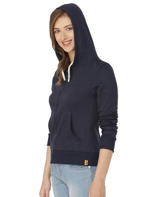 solid hooded zip up sweatshirt - 15416637 - Standard Image - 2