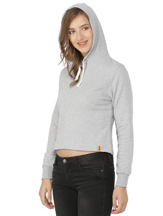 hooded cropped sweatshirt - 15416648 - Zoom Image - 2