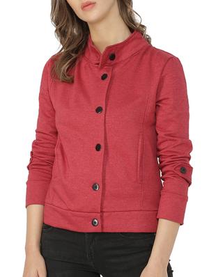 stylized neck button down jacket - 15416674 - Standard Image - 2