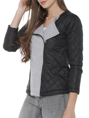 lapel neck quilted & padded jacket - 15416681 - Standard Image - 2