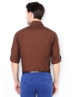 brown cotton casual shirt - 15417062 - Standard Image - 2