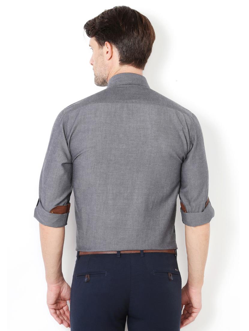 grey cotton casual shirt - 15417063 - Zoom Image - 2