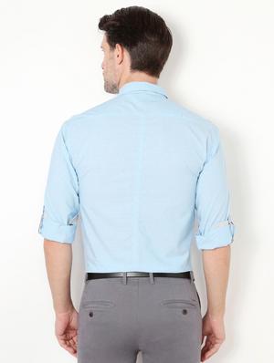 blue cotton casual shirt - 15417065 - Standard Image - 2