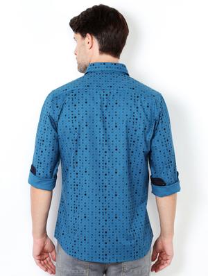 blue cotton casual shirt - 15417066 - Standard Image - 2